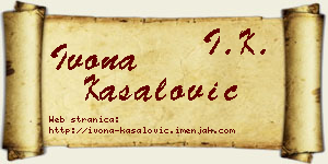 Ivona Kasalović vizit kartica